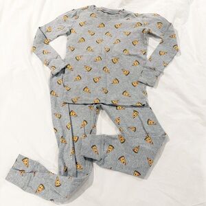 GAP Gray Kids Pajama Set with Pizza Print Size 10